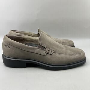 ECCO Helsinki 2 Shoes Mens Size 8-8.5 US Gray Slip On Loafers Comfort Leather
